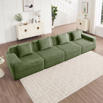 Boneless Couch – 4 Seater, Olive Green