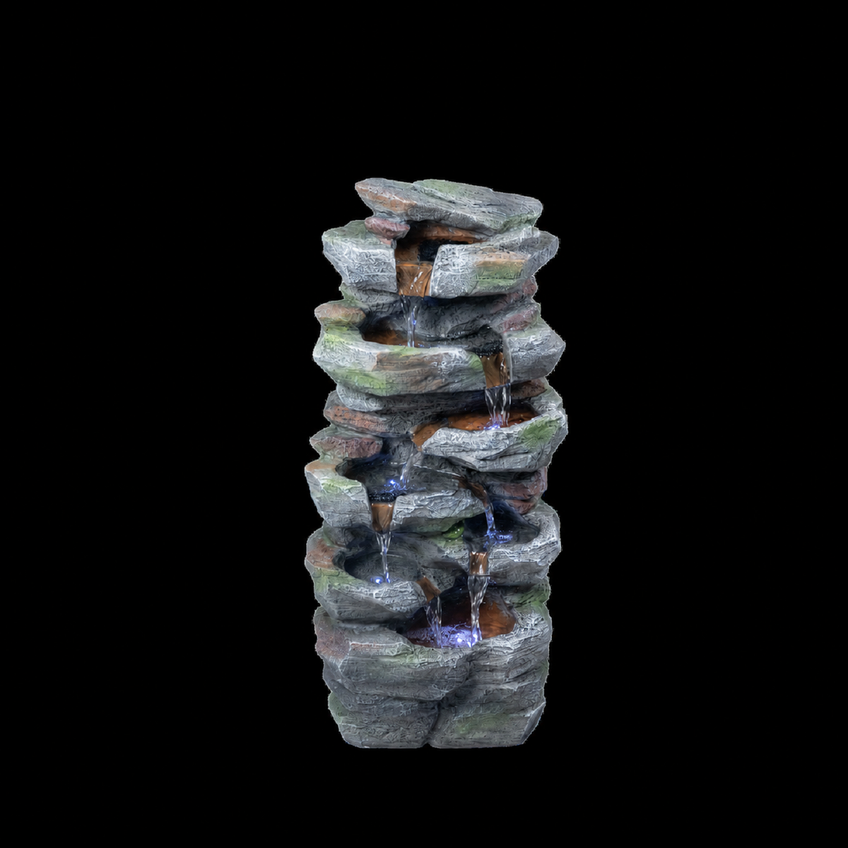 Gray Resin Outdoor Water Fountain, 23.6 in Tall, 8.3 in Deep