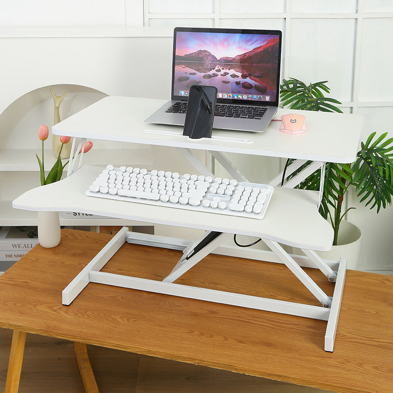 Height Adjustable Standing Desk Converter with Keyboard Tray, White