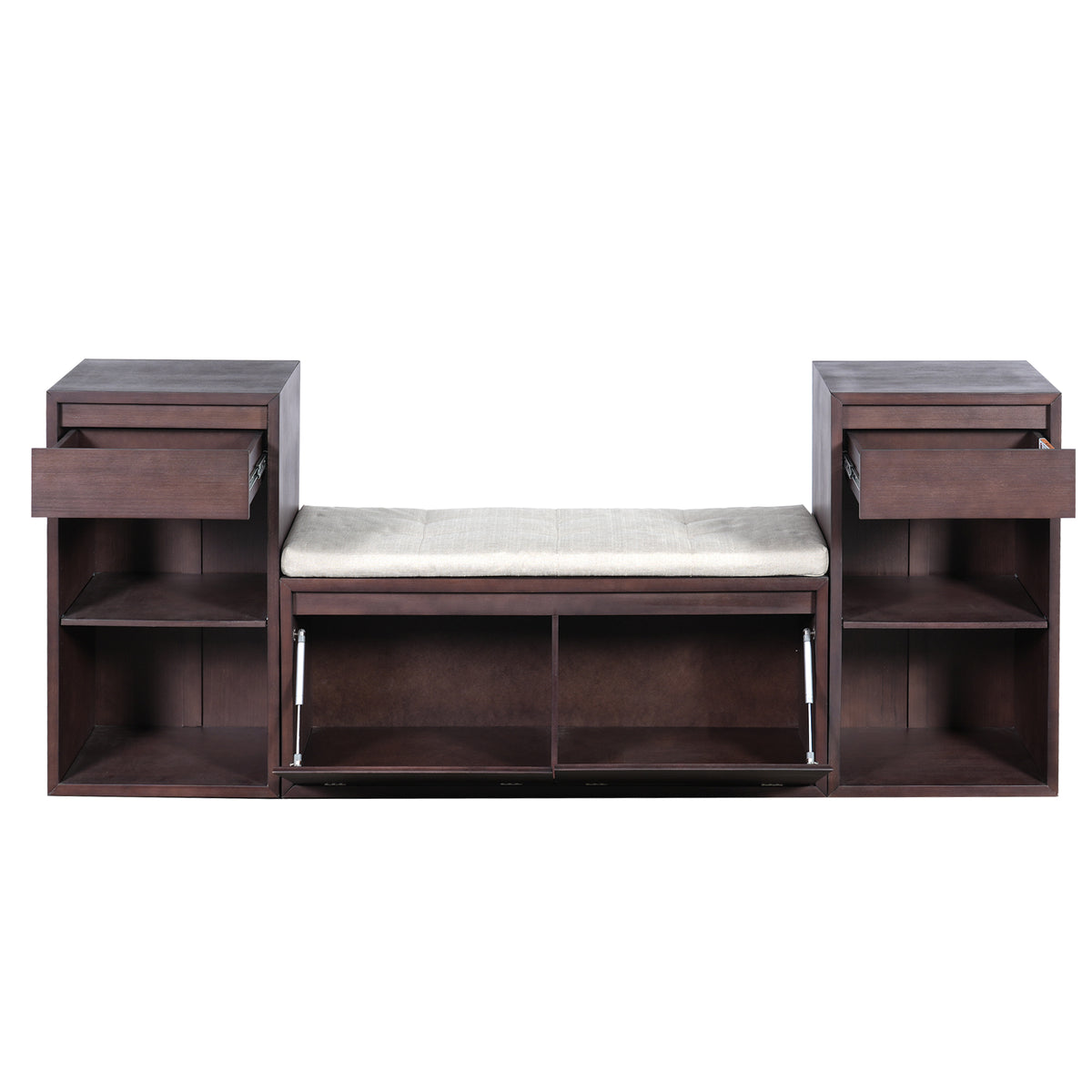 Espresso Entryway Bench, 77.5 in Wide