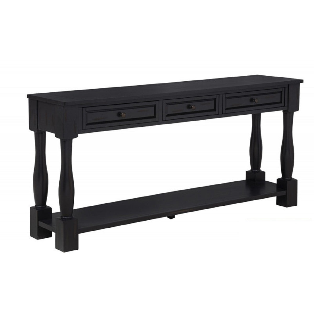 Espresso Entryway Console Table with Storage, 63 in Wide