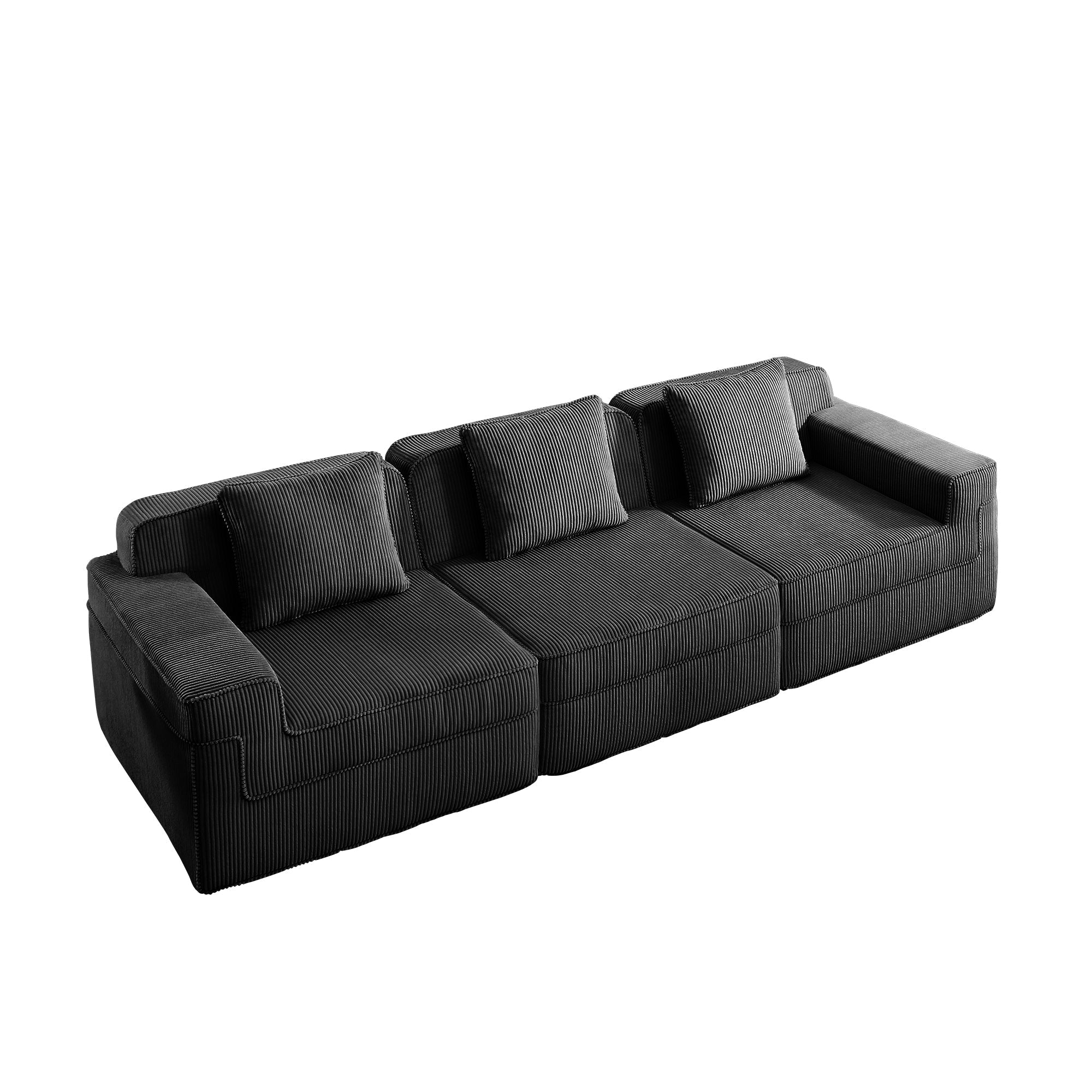 Hudson 3-Seat Boneless Couch in Black #OttOnly_0 #Color_Black