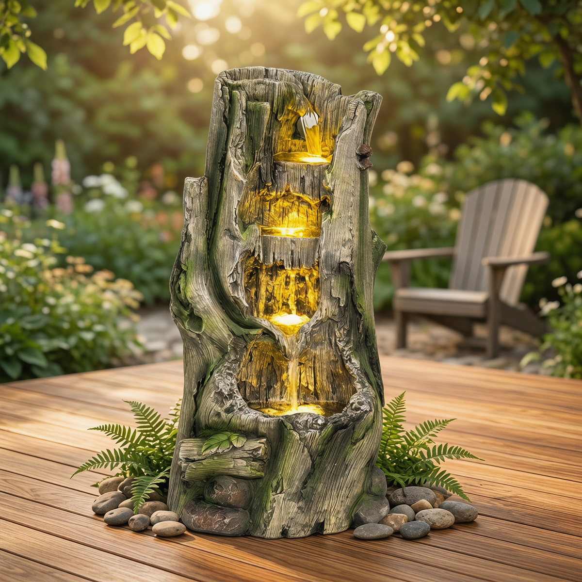 Yellow Resin Outdoor Water Fountain