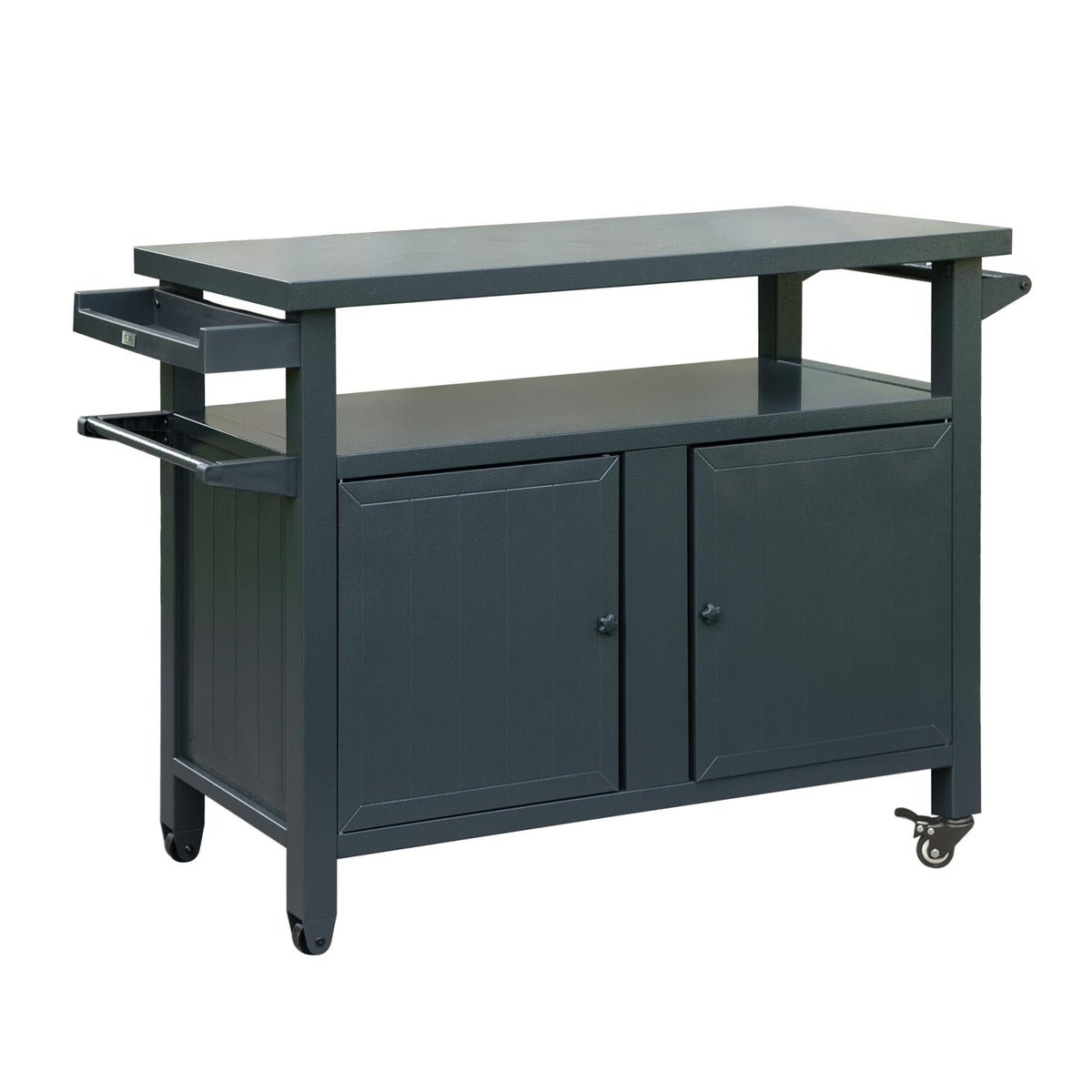 Gray Grill Cart with Wheels