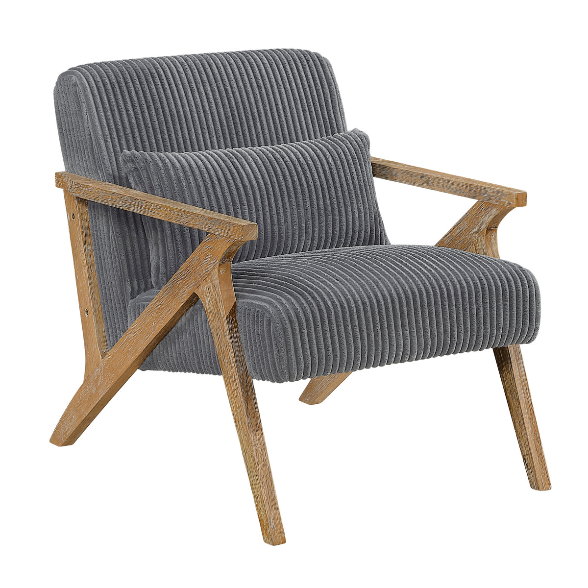 Gray Corduroy Accent Chair