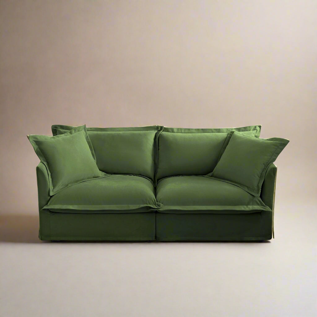 Fluffy 2-Seat Modular Sofa in Chenille Olive #OttOnly_0 #Fabric_Chenille Olive