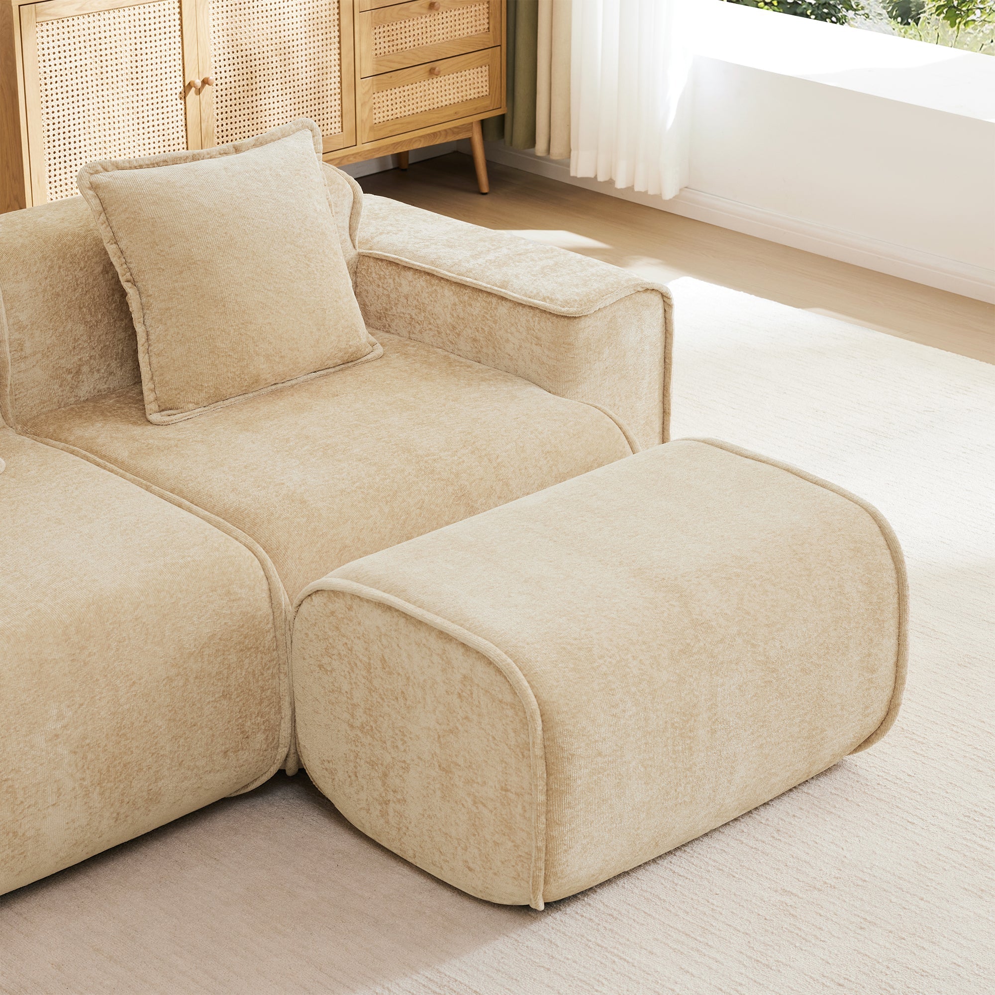 Seneca 3-Seat Boneless Couch in Camel #Color_Camel