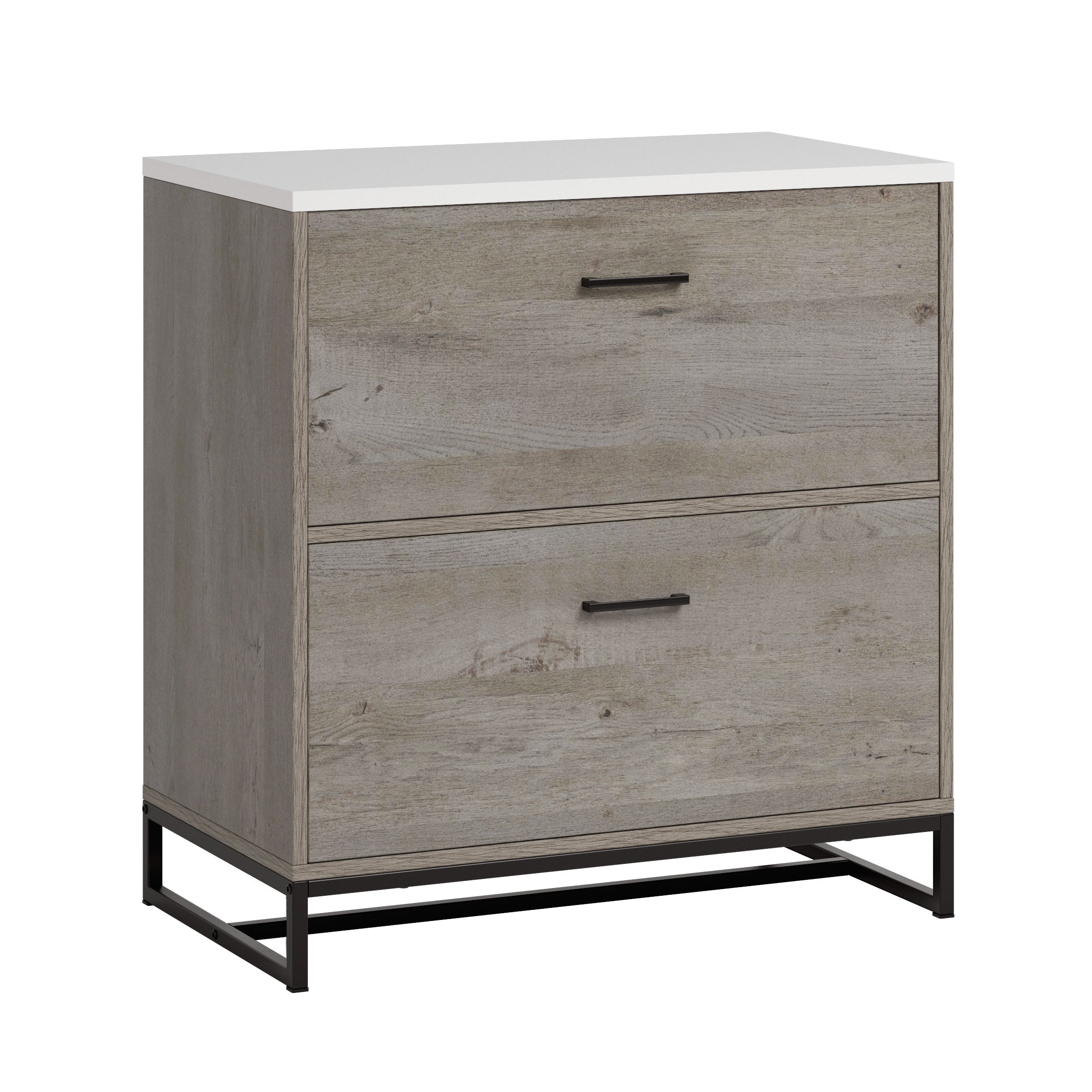 Lateral File Cabinet, 28 in, Brown