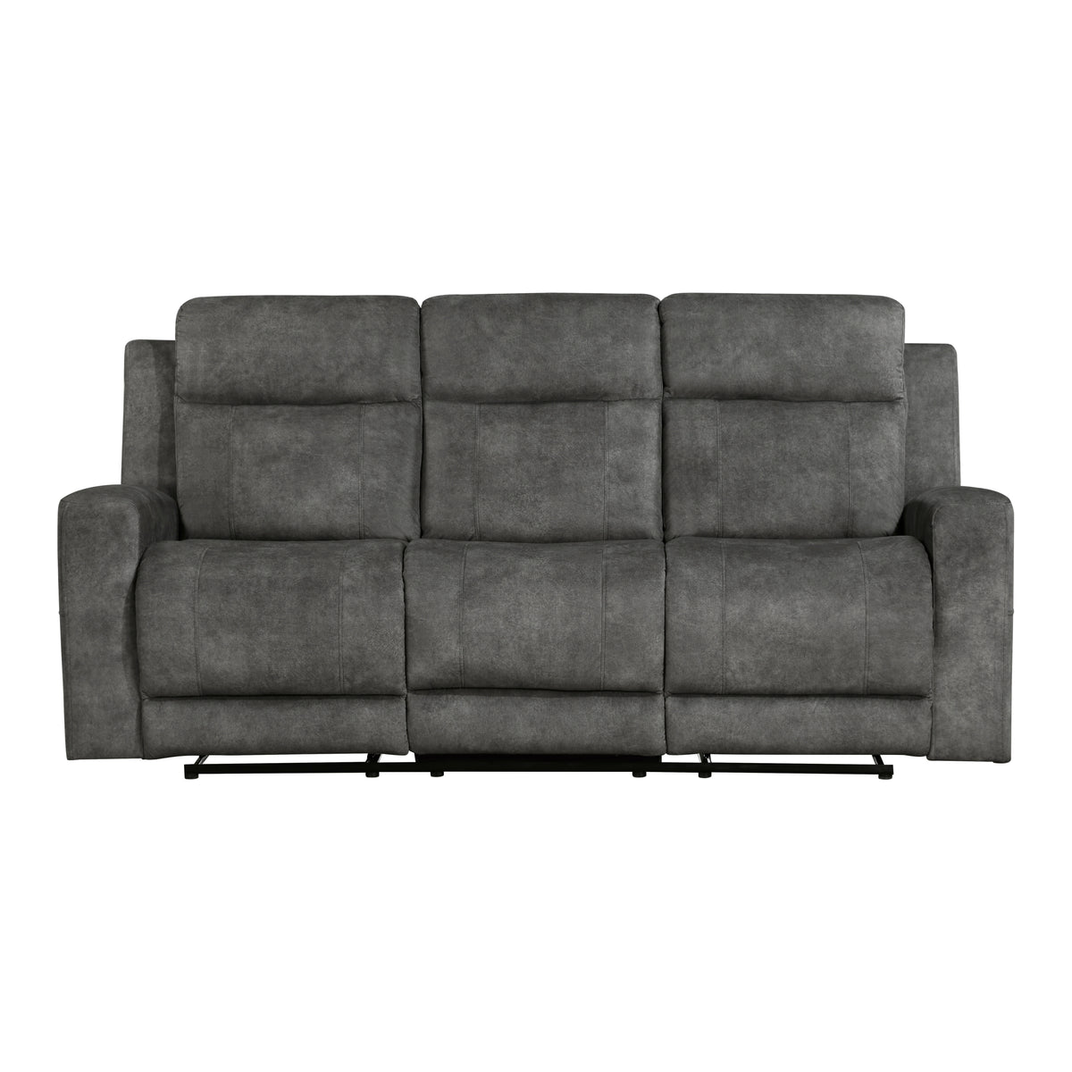 Gray Microfiber Reclining Sofa, 80 in Wide