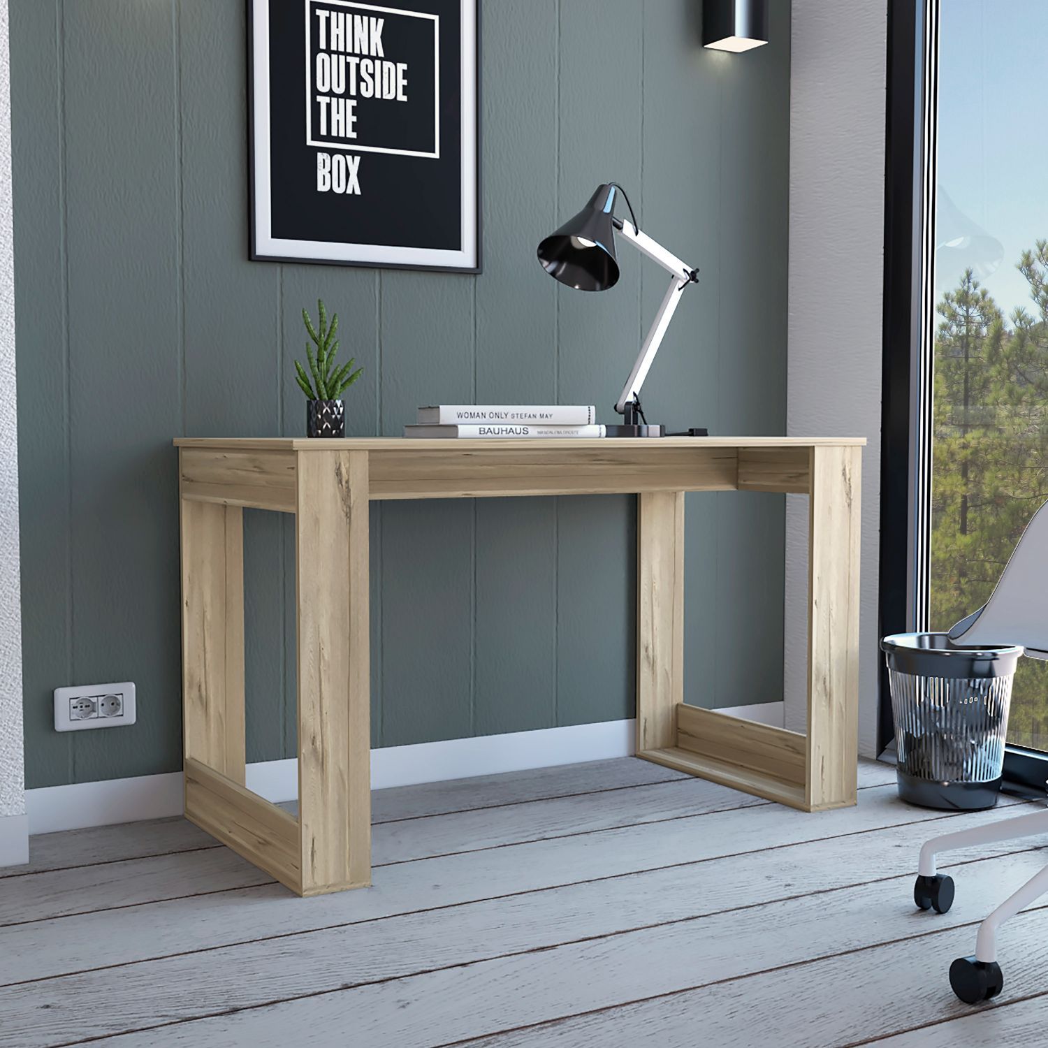 Writing Desk, 47.2 in, Oak