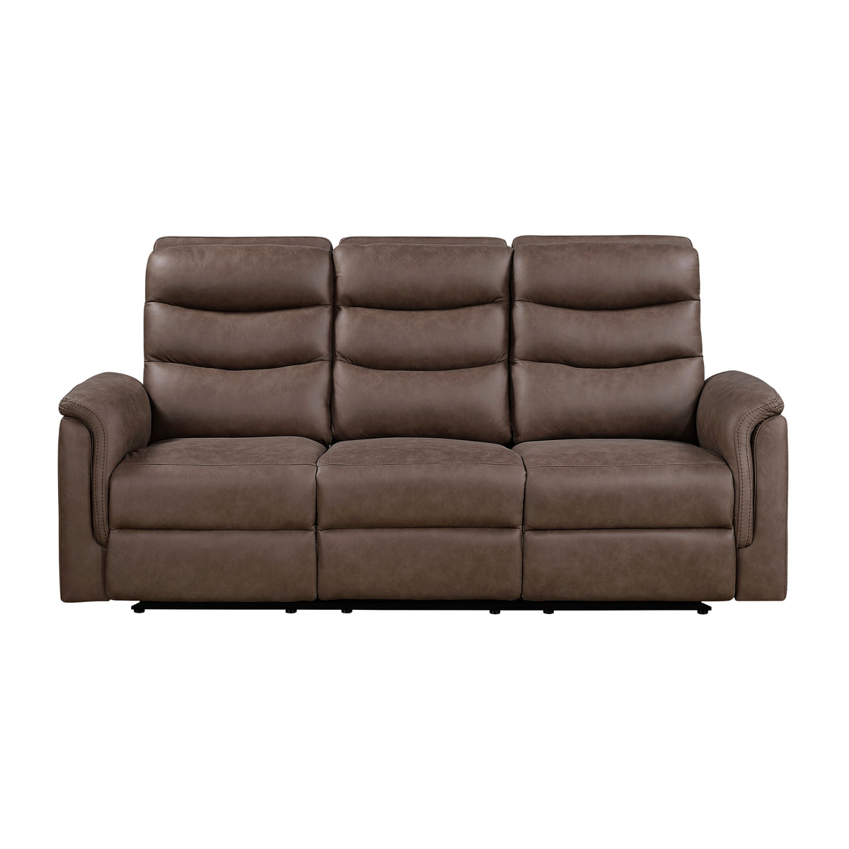 Brown Microfiber Reclining Sofa, 81.5 in Wide