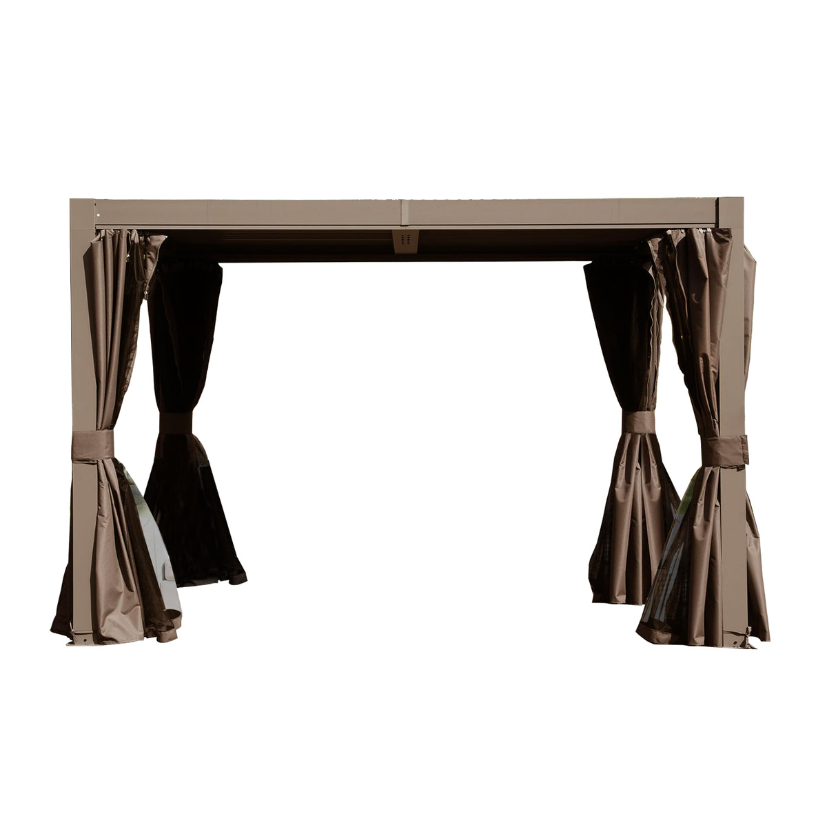 10x10 ft Brown Aluminum Louvered Pergola