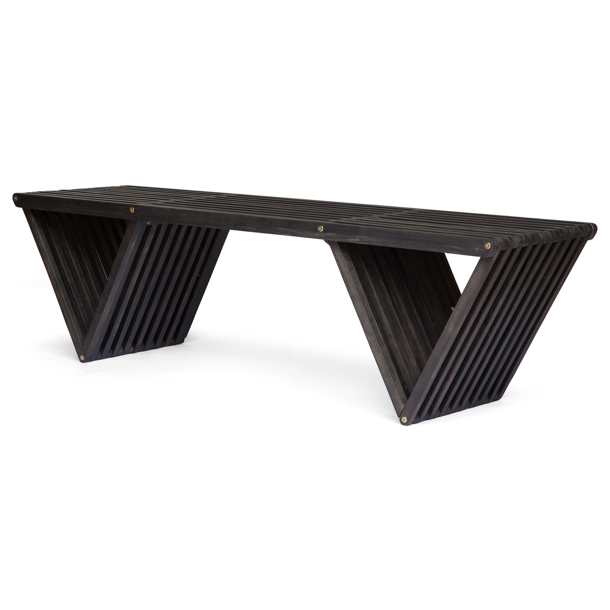Dark Gray Outdoor Bench, 63 in Wide