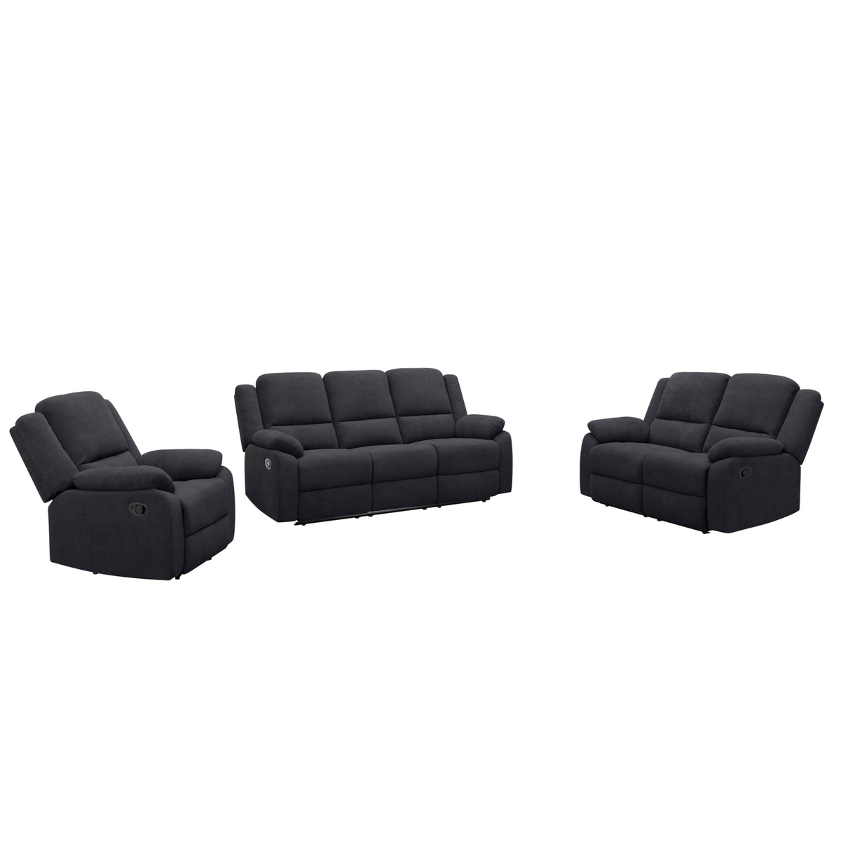 Black 3-Piece Reclining Living Room Set
