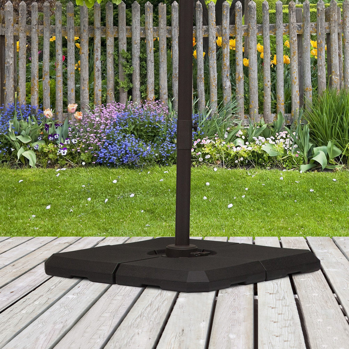 Black HDPE Umbrella Base Weights, Set of 4, 3.3x3.3 ft