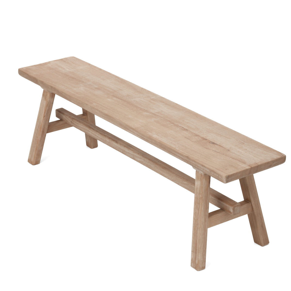Natural Solid Wood Entryway Bench, 55.1 in Wide