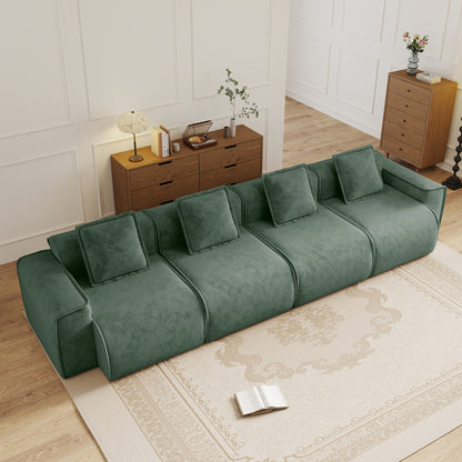 Seneca Boneless Couch - 4 Seater, Olive