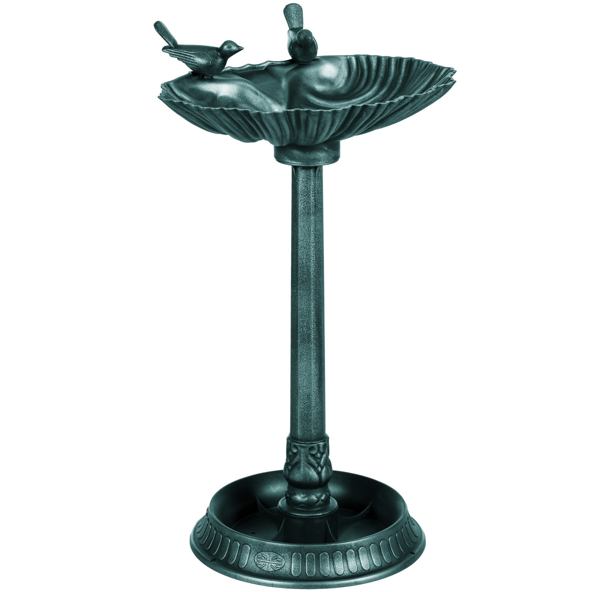 Green Resin Bird Bath, 32 in Tall