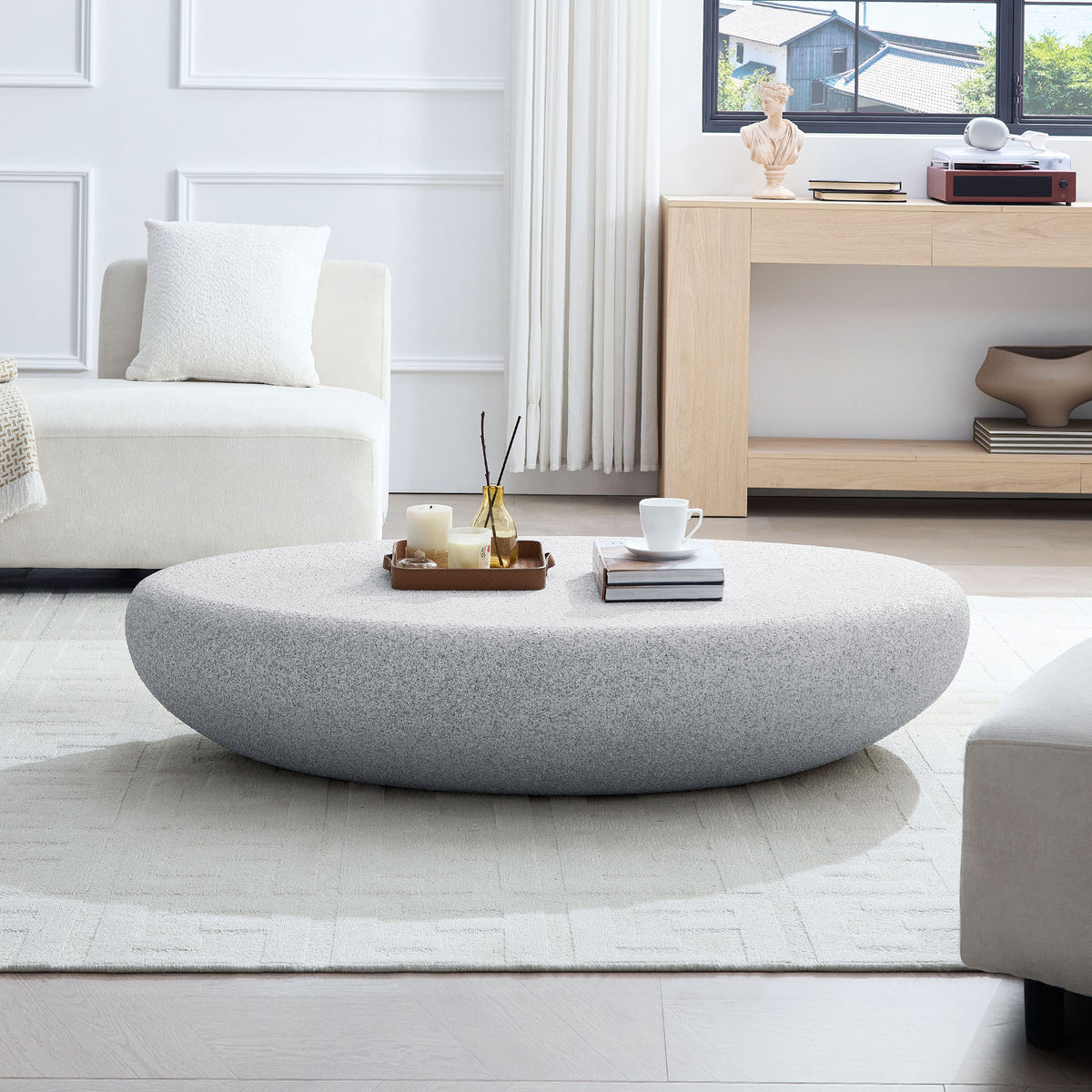 Gray Coffee Table, 53.4 in