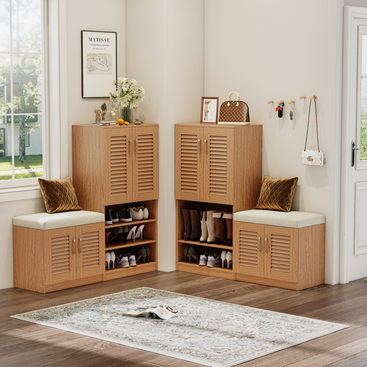 Oak Shoe Cabinet