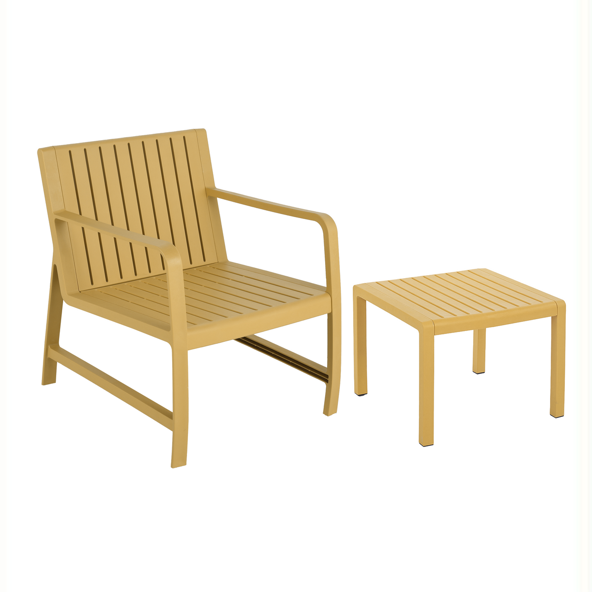 Yellow Resin Patio Conversation Set