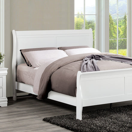 white bed frame