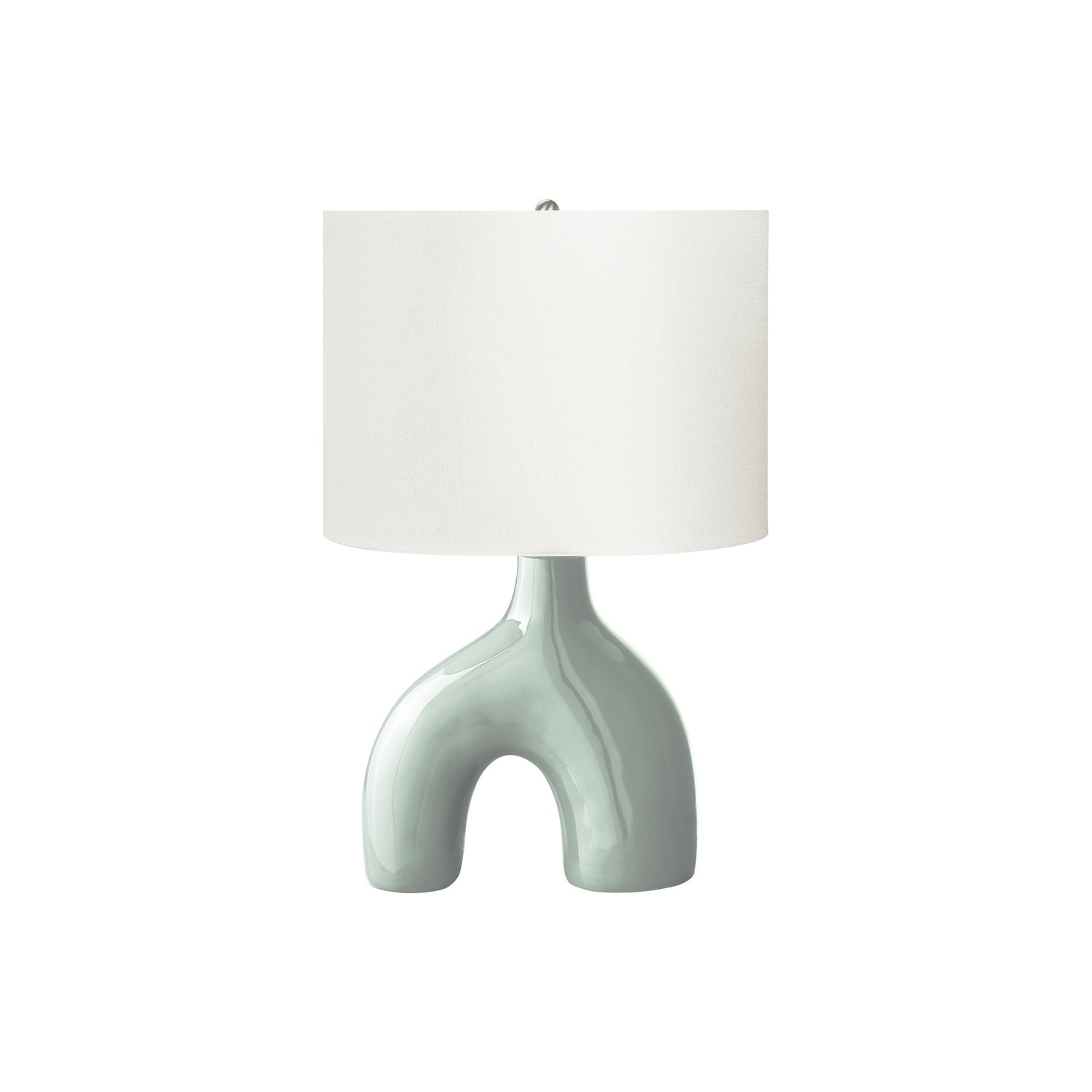 Table Lamp with Ceramic Base and Fabric Shade, 25 in, Green