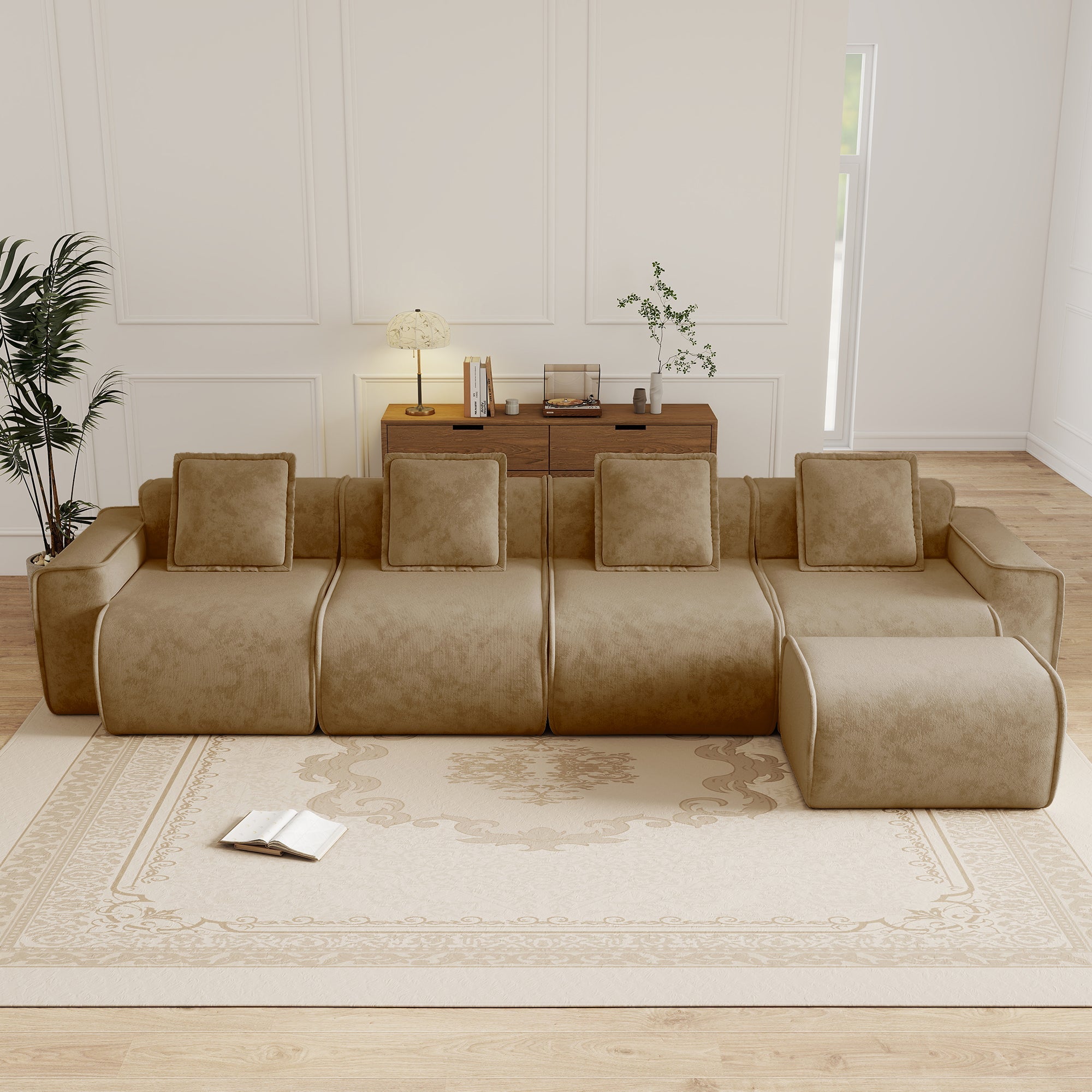 Seneca 4-Seat Boneless Couch in Mocha #OttOnly_1 #Color_Mocha