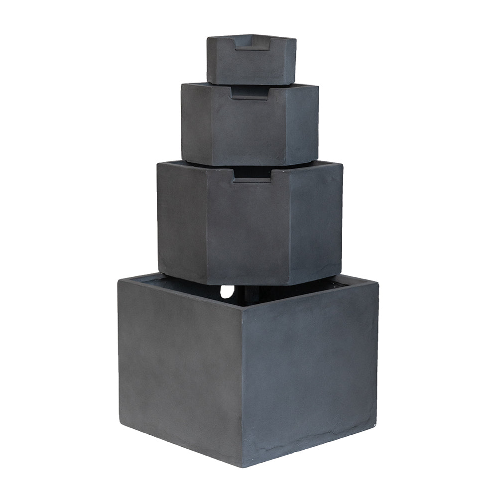 Gray Concrete Outdoor Water Fountain, 41 in Tall