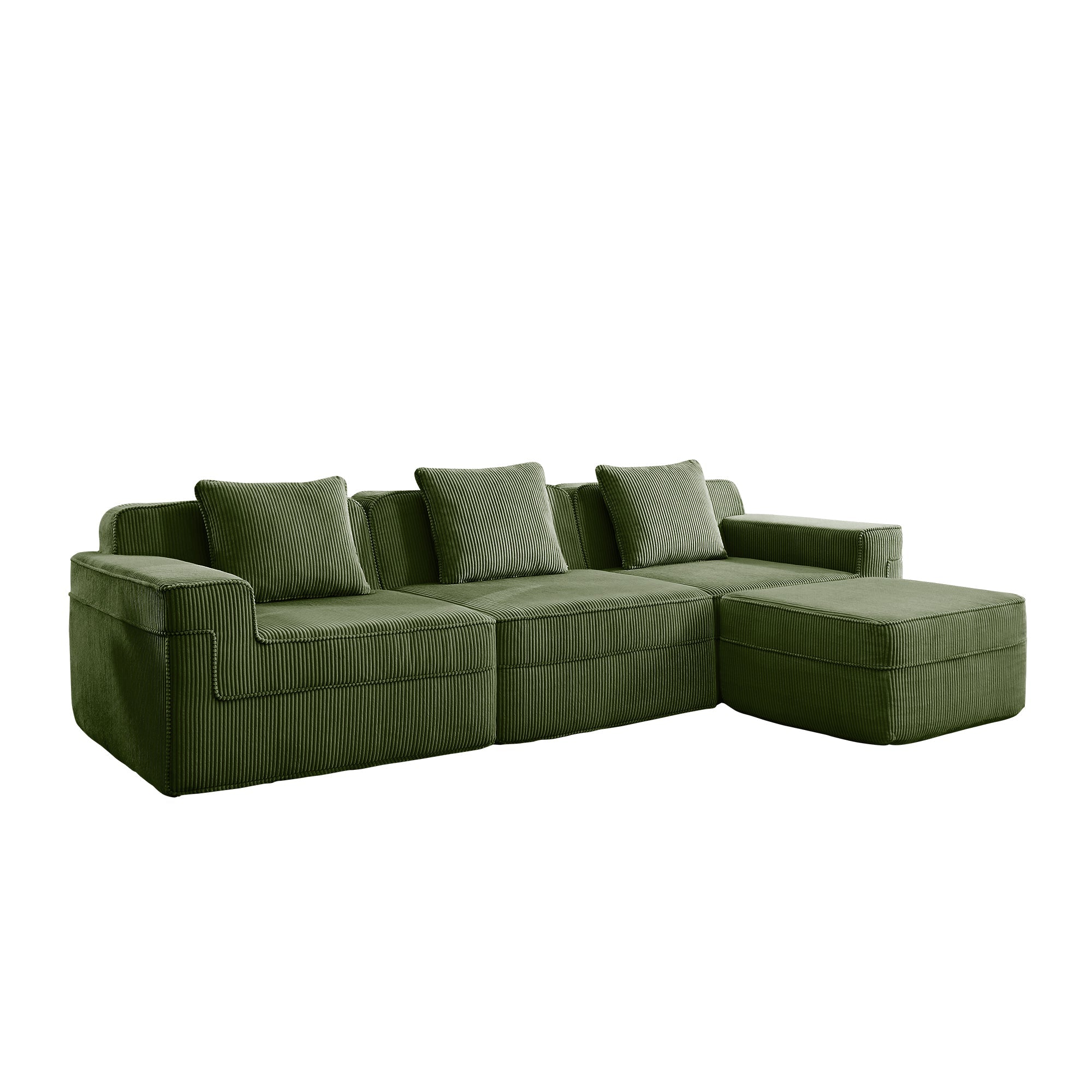Hudson 3-Seat Boneless Couch in Olive #OttOnly_1 #Color_Olive