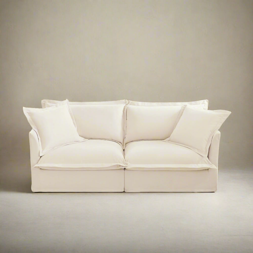 Fluffy 2-Seat Modular Sofa in Chenille Cream #Fabric_Chenille Cream