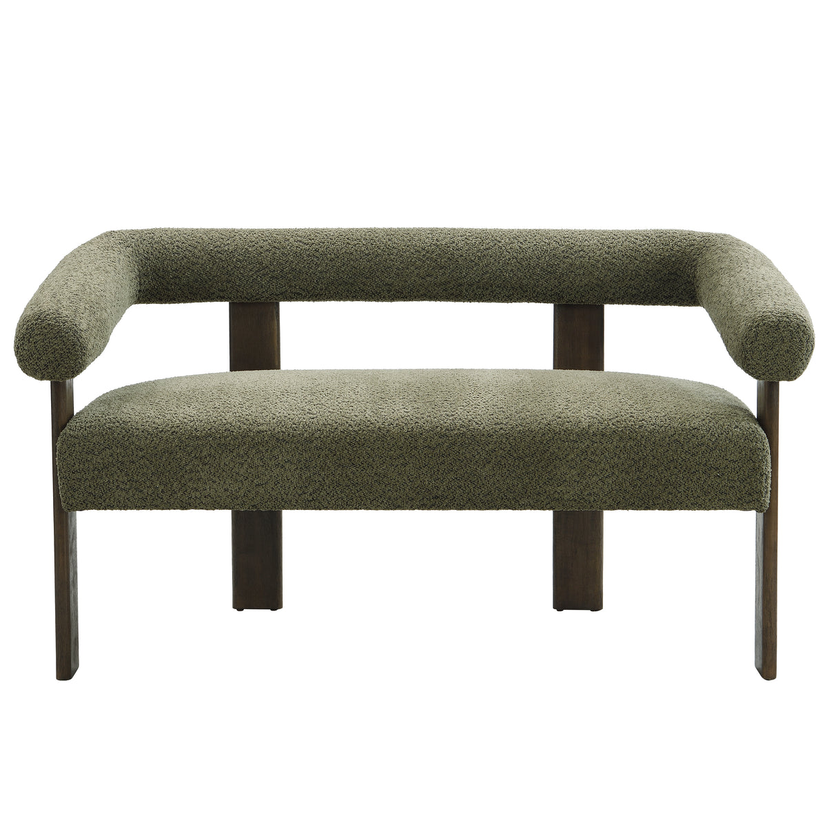 Brown Loveseat, 53.3 in Wide, Green Accents