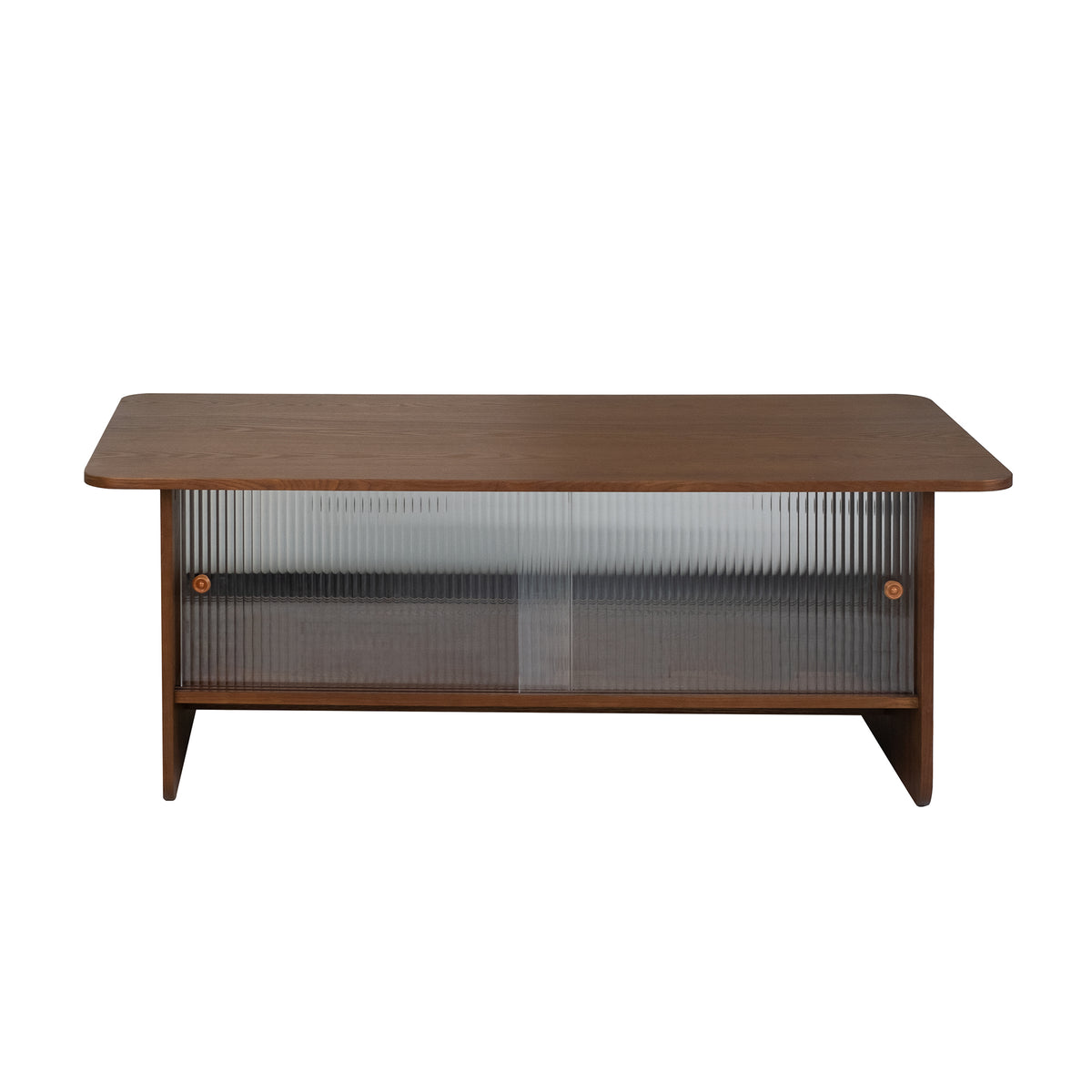 Brown Rectangular Coffee Table with Storage, 47 in