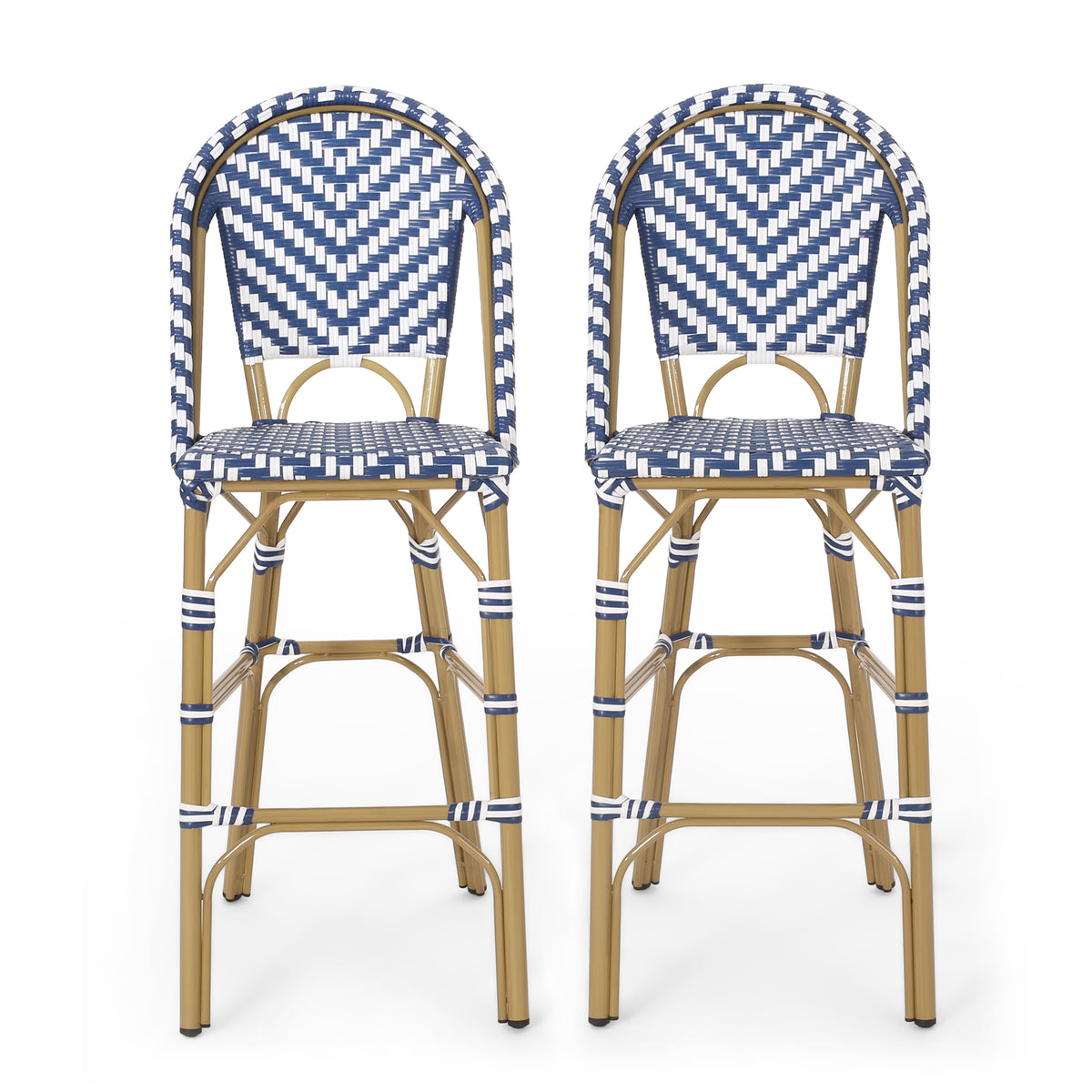 Aluminum Outdoor Bar Stool, Set of 2, 46 in Tall