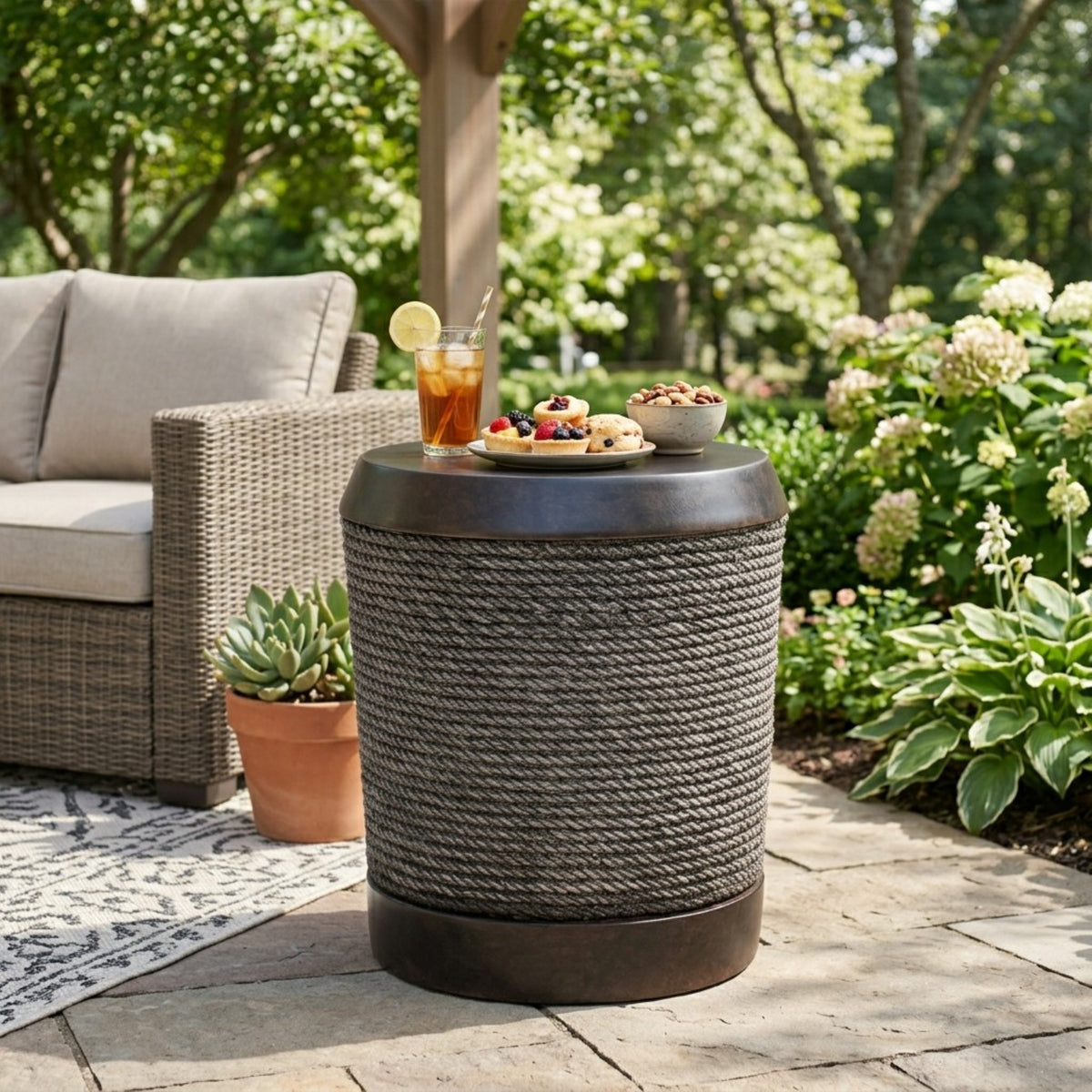 Dark Brown Outdoor Side Table