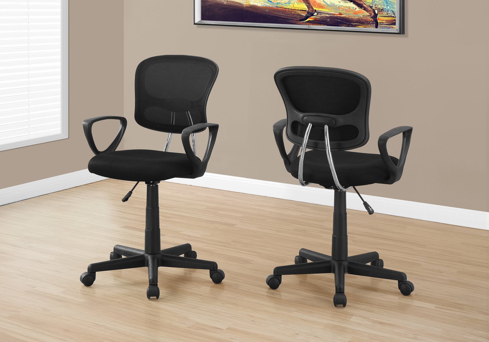 Ergonomic Contemporary Computer Desk with Lock, 23 in, Black