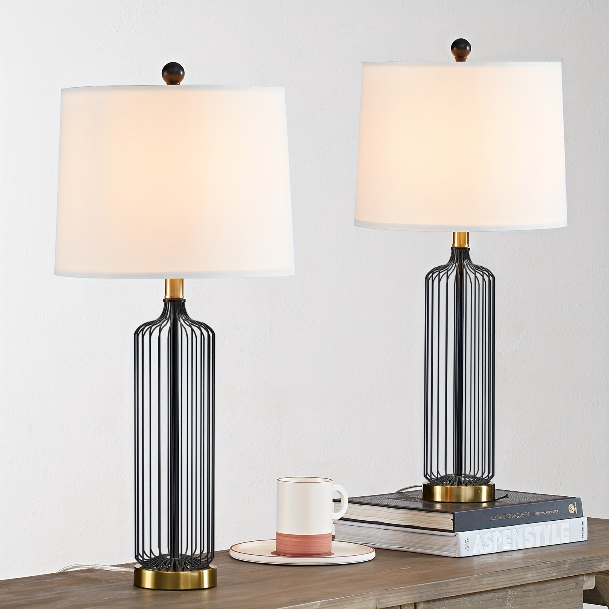 Table Lamp with Dimmable Metal Frame in Black Finish