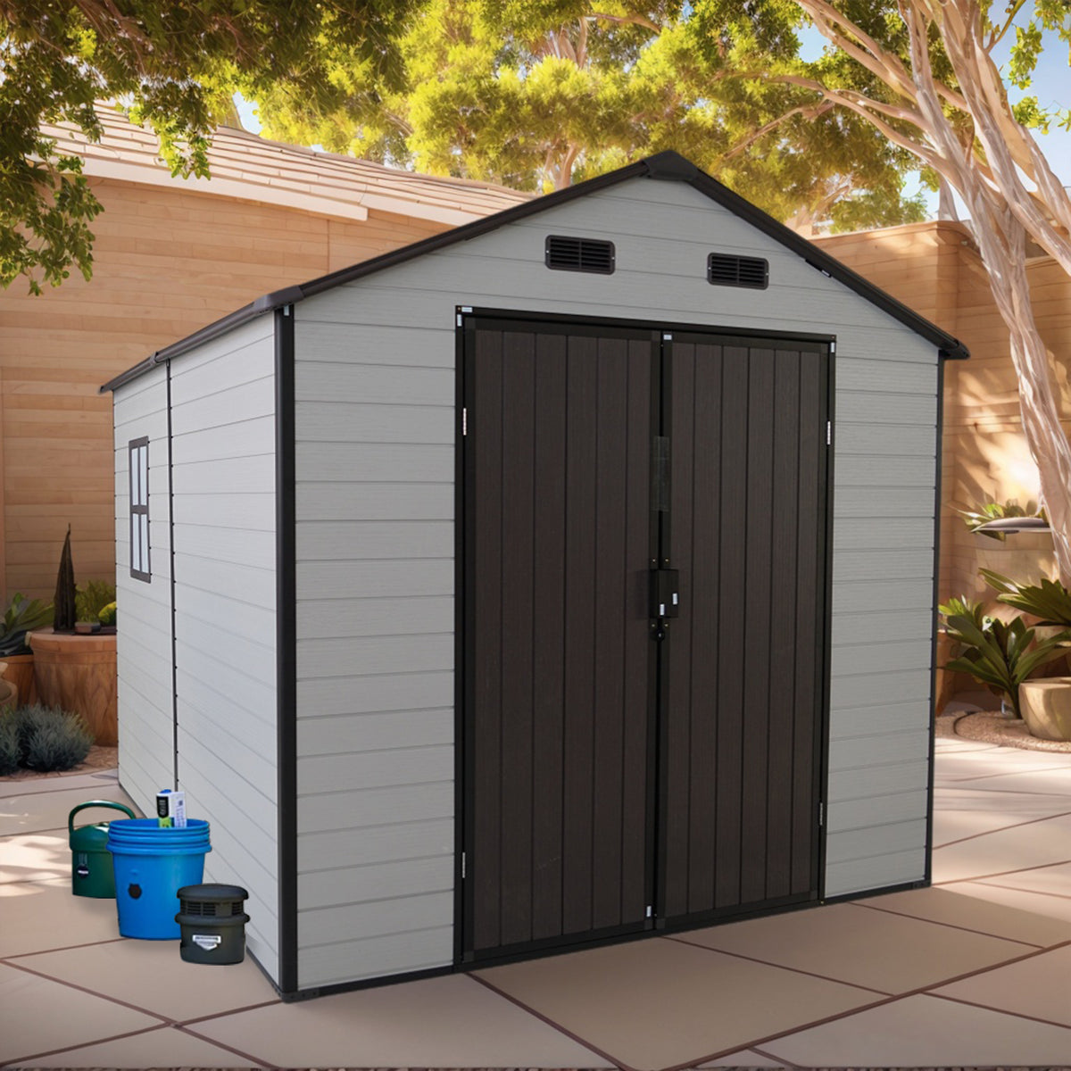 Resin Storage Shed with Window, 8x8x7.6 ft