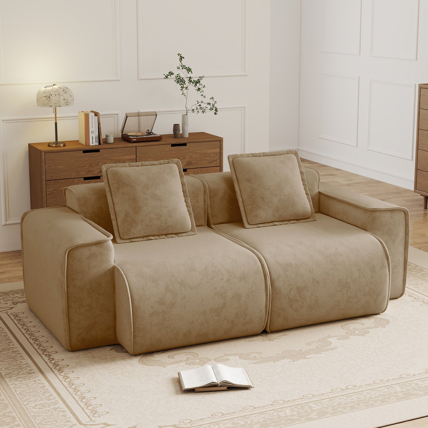 Seneca Boneless Couch - 2 Seater, Mocha