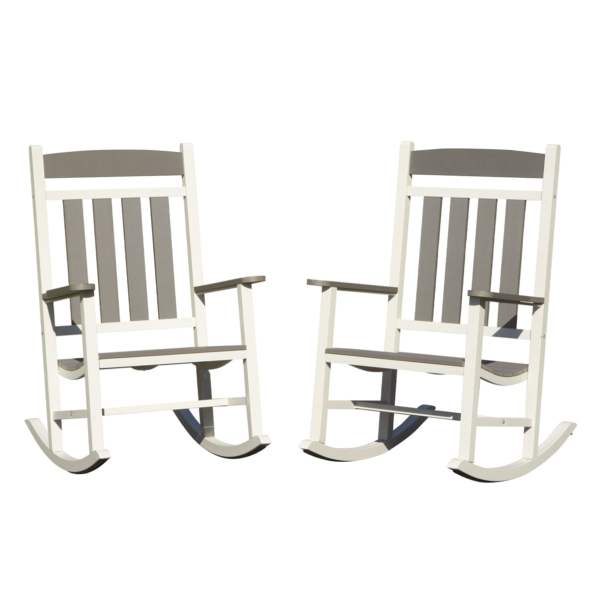 HDPE Outdoor Rocking Chair, Set of 2, 43.3 in Tall