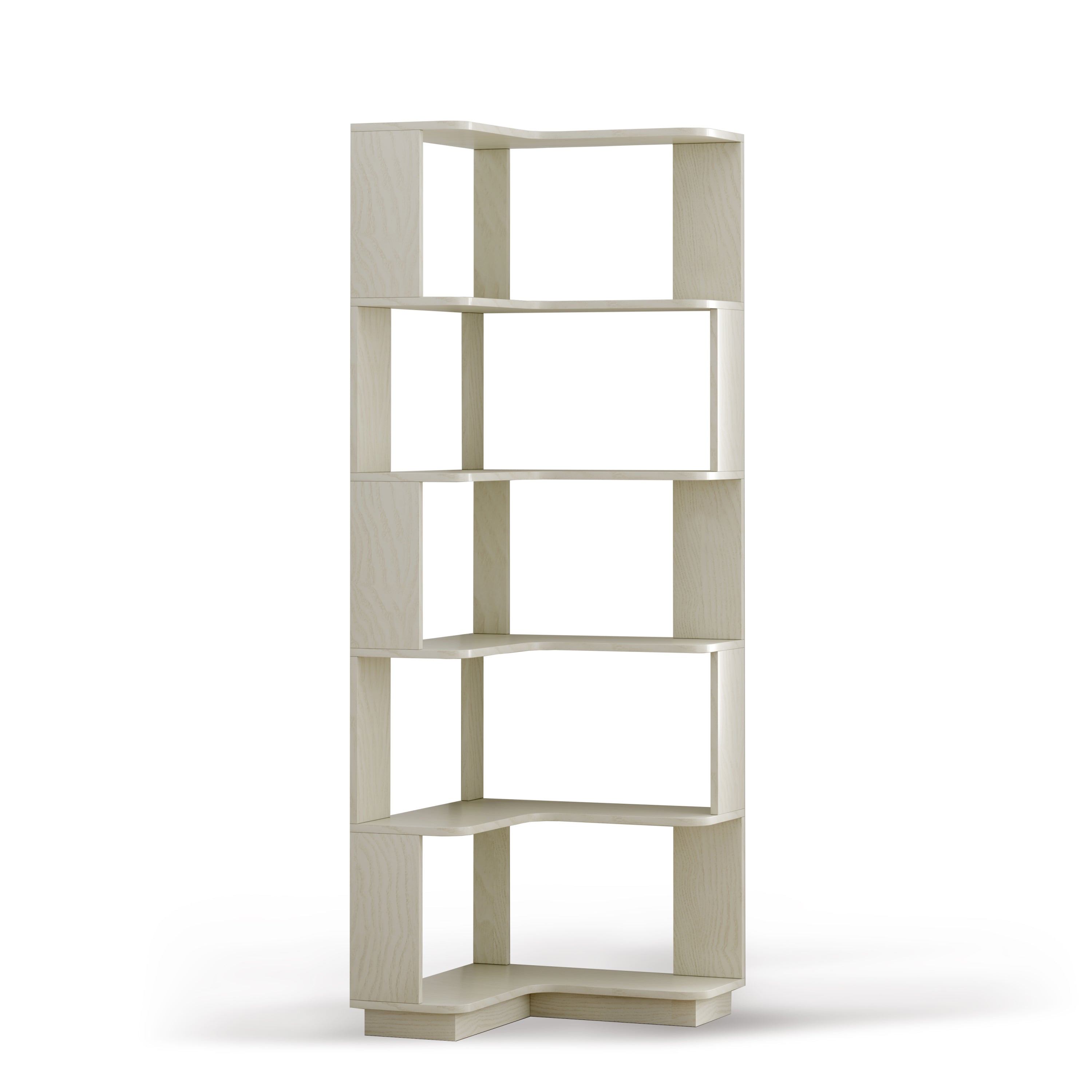 L-Shaped Vertical Bookcase, Bookshelf, 21.7 in, Oak, 6-Shelf