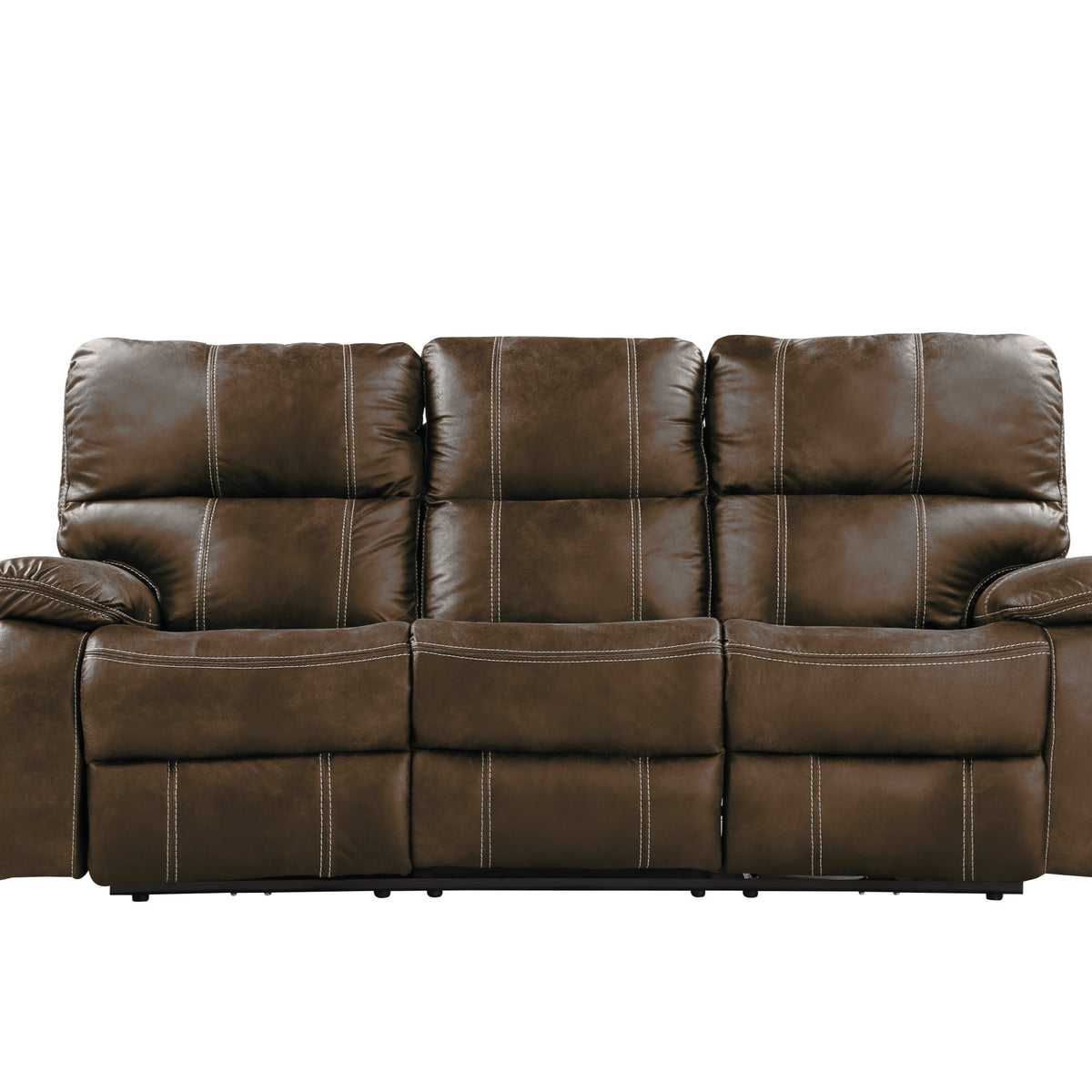 Brown Reclining Sofa, USB Charging, 86 in Wide
