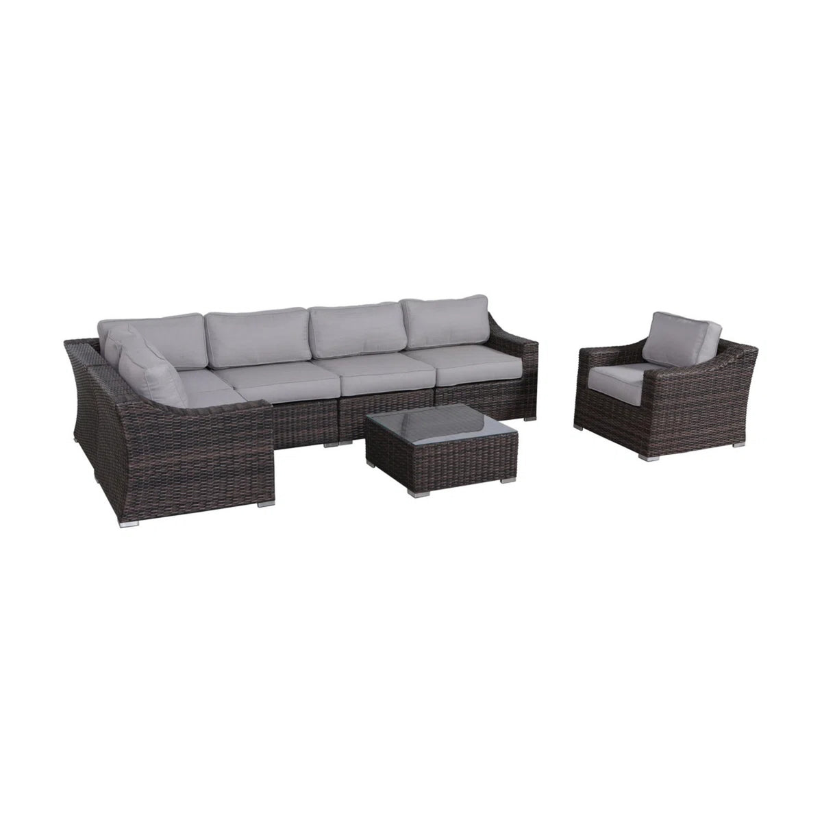 Wicker Patio Conversation Set for 5 with Cushions