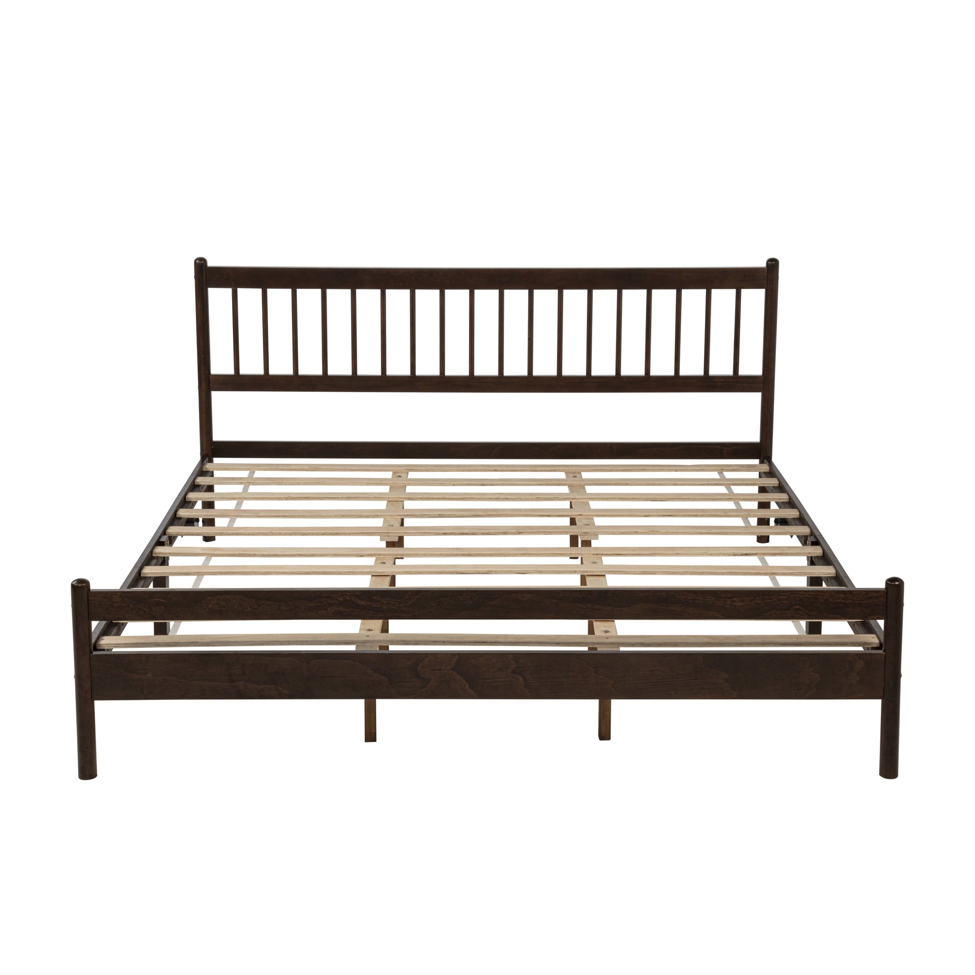 Close-up of headboard slats and frame joint