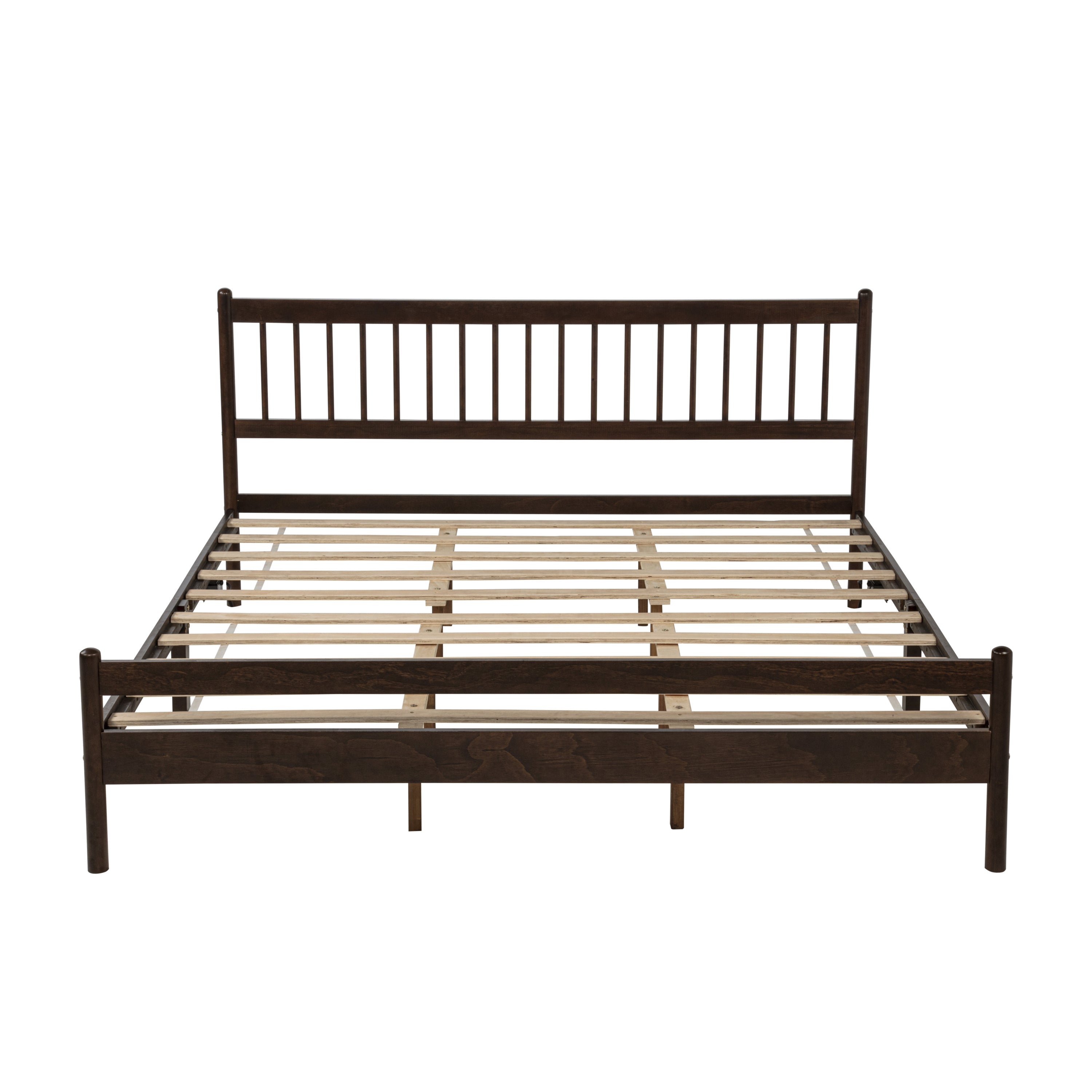 Close-up of headboard slats and frame joint