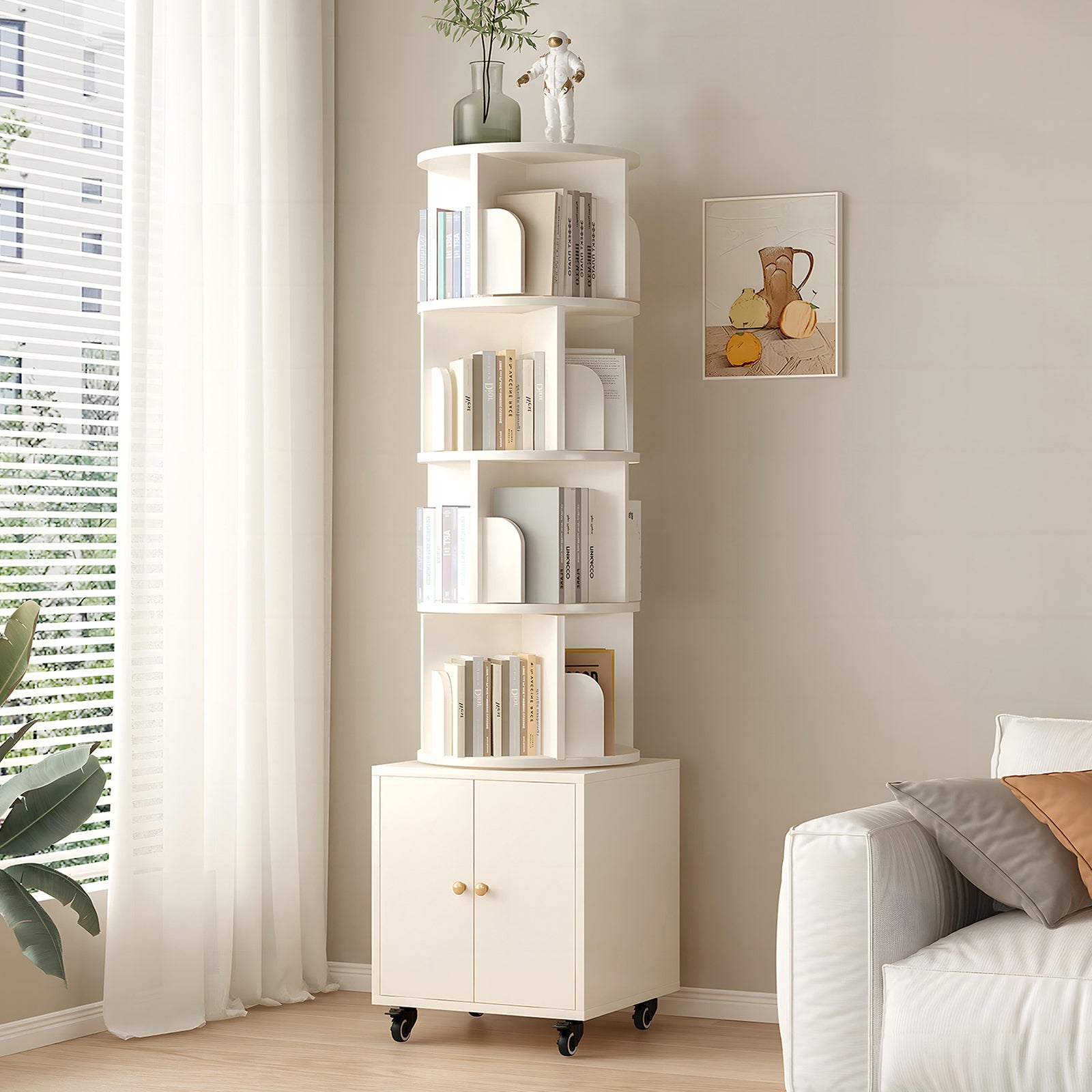 Bookcase, 18.1 in, White, 69.68 in Tall
