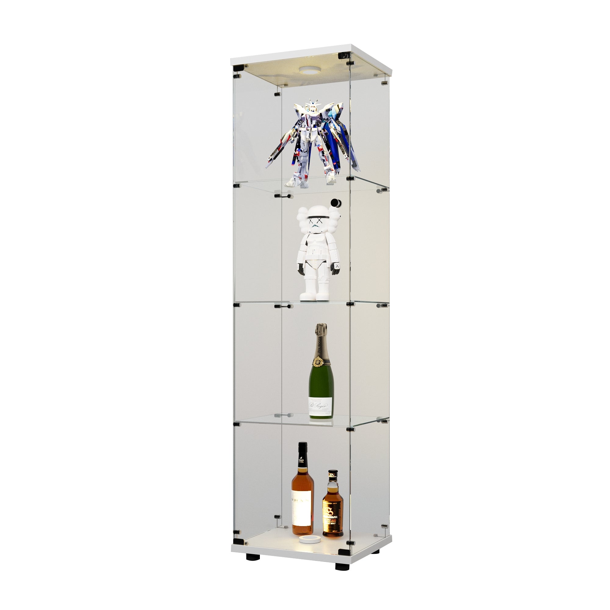 Bookcase with LED Lighting, 14.3 in, White
