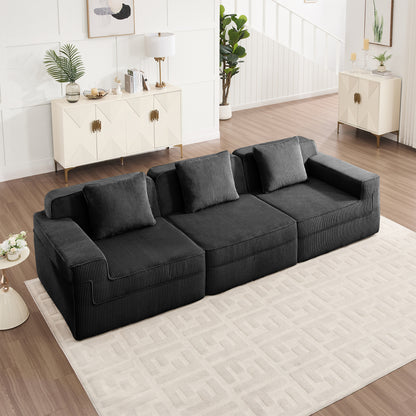 Boneless Couch – 3 Seater, Black