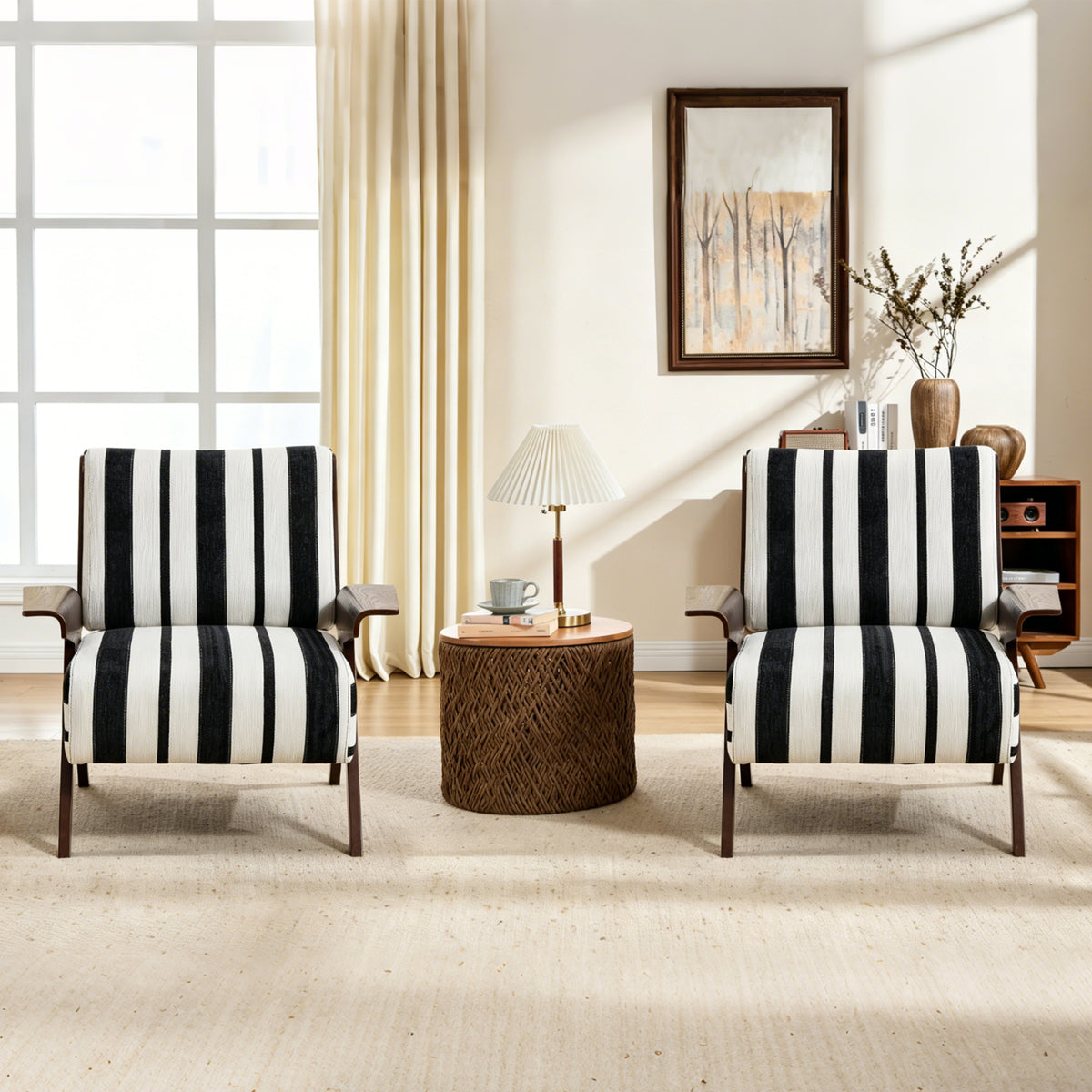 Black Accent Chair, 26.8 in Wide