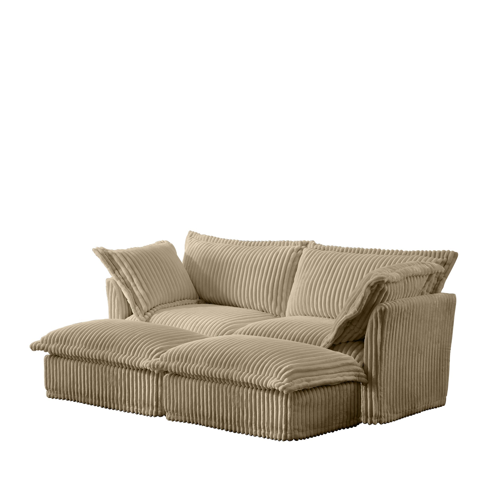 Fluffy 2-Seat Modular Sofa in Corduroy Camel #OttOnly_2 #Fabric_Corduroy Camel